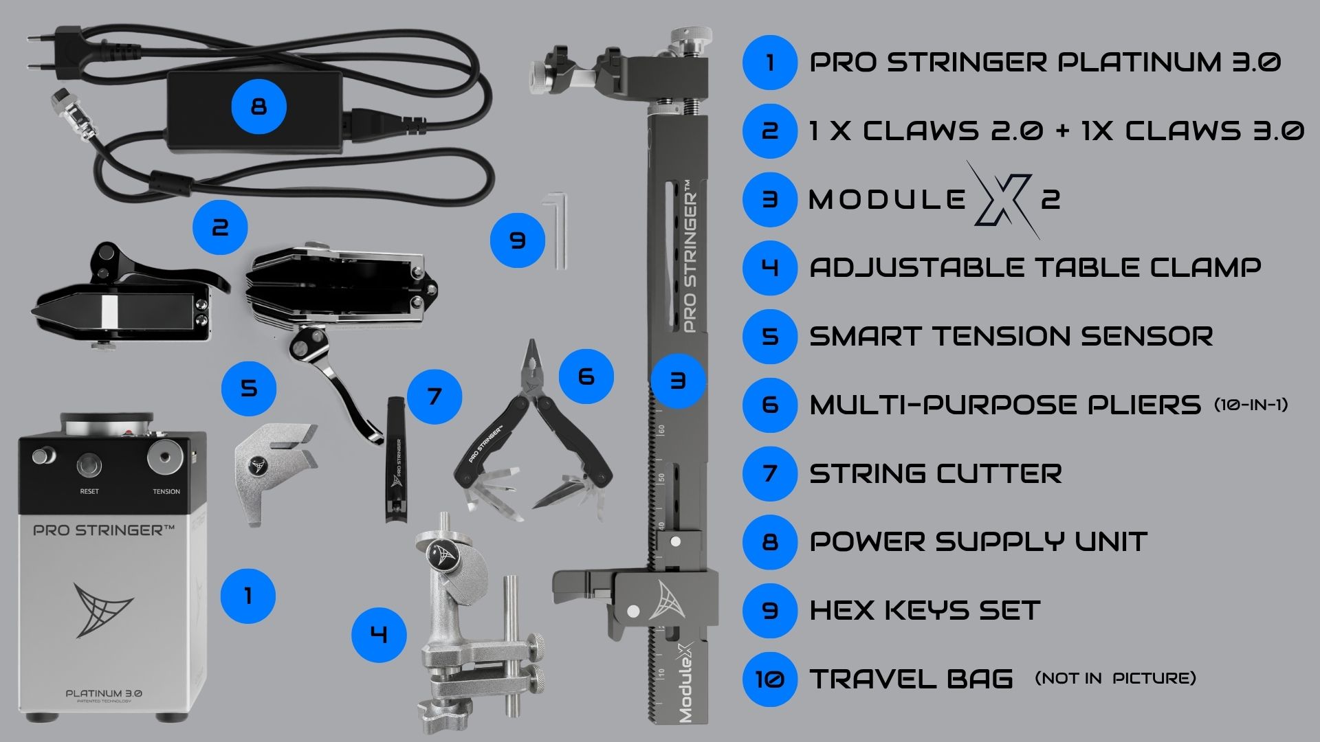 電動ストリングマシン　StringerMate Pro Stringer Platinum 3.0 - Tennis | Most Portable Stringing Machine